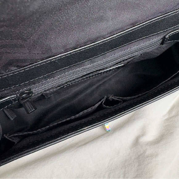 Rebecca Minkoff Oil Slick Suede Iridescent Love Chevron Quilted Crossbody Bag - Picture 9 of 16